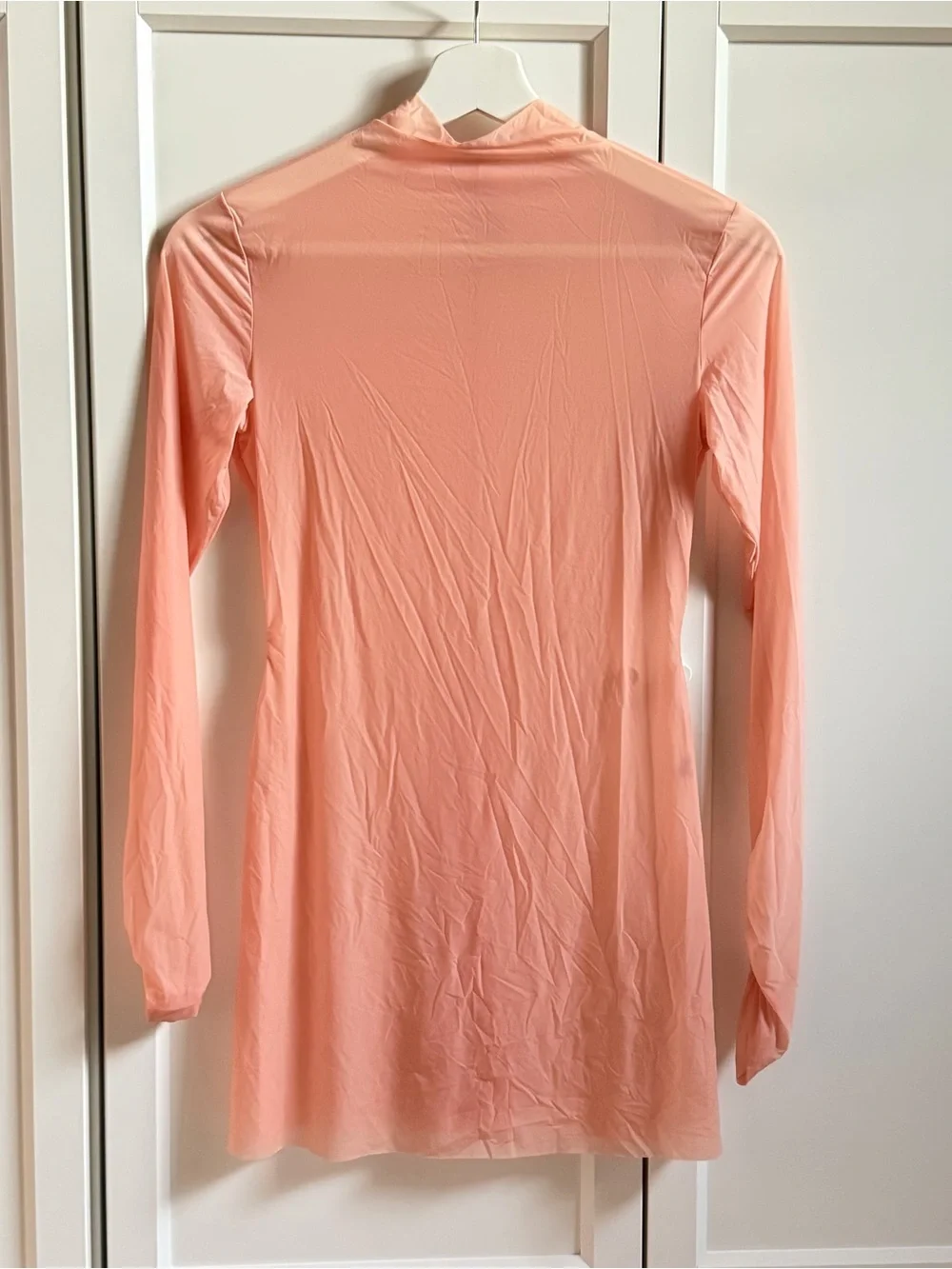 SKIMS Sheer Long Sleeve Tunic in Soft Peach - Picture 5 of 5